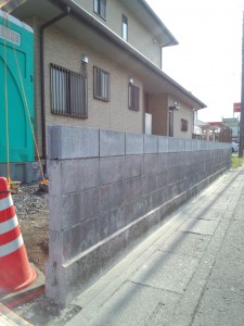 東松山の外構工事　ブロック積み